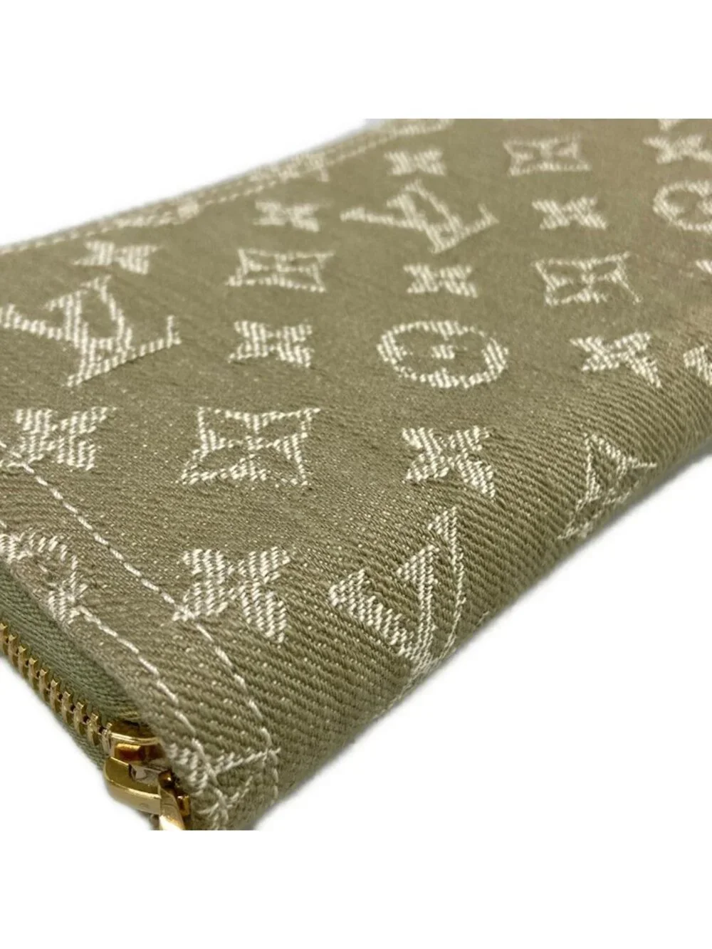Louis Vuitton Wallet Monogram Denim Zippy Khaki